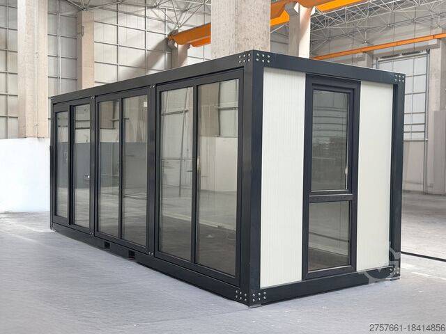 20-Foot Mobile Office with Steel Frame and Glass Covering - Ready to Use