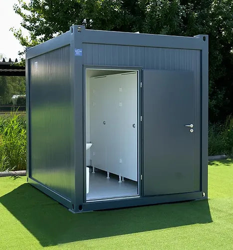 10 feet spacious sanitary cabin shower and toilet