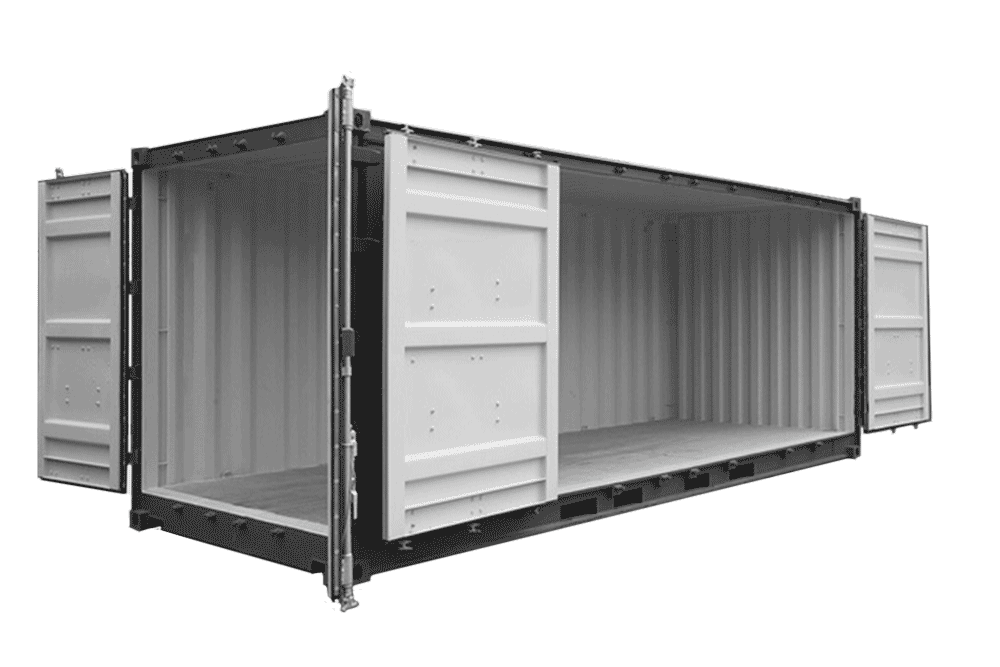 Container 20 Pieds x 8 - Côté Ouvert Noir : Accessibilité et Sécurité