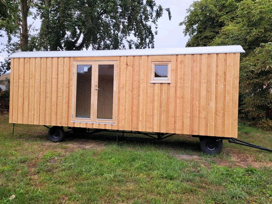 Remorque petite maison mobile 20 pieds x 8, isolée 4 saisons, non finie, avec installation de toilettes