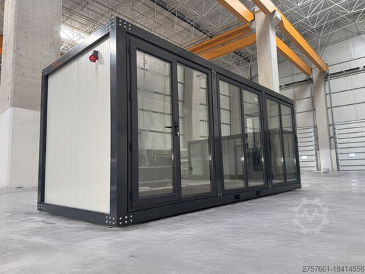 20-Foot Mobile Office with Steel Frame and Glass Covering - Ready to Use
