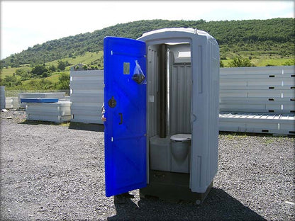 Small sanitary cabin with shower and toilet