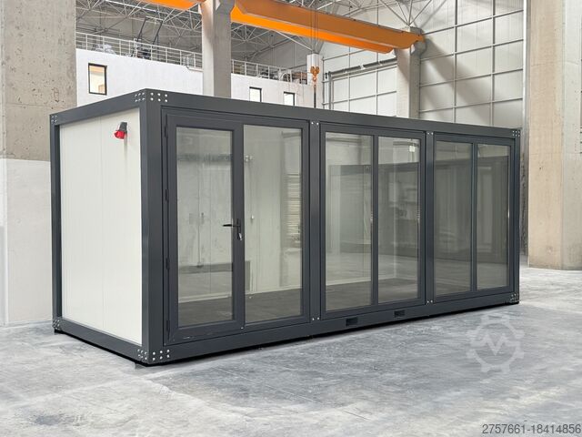 20-Foot Mobile Office with Steel Frame and Glass Covering - Ready to Use