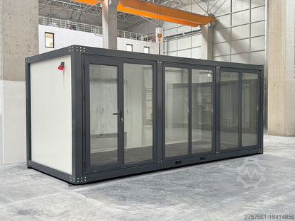 20-Foot Mobile Office with Steel Frame and Glass Covering - Ready to Use