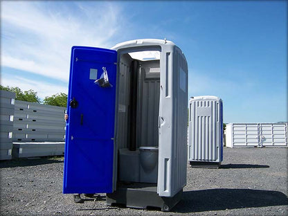 Small sanitary cabin with shower and toilet